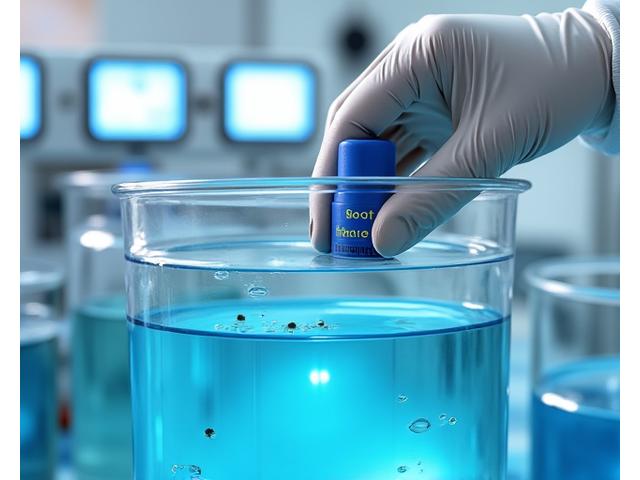 Cientista a ajustar um pequeno dispositivo de precisão num laboratório de aquacultura