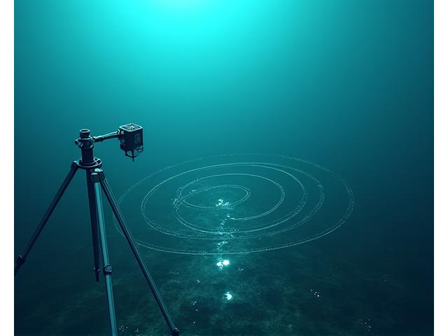 Correntómetro Doppler subaquático medindo velocidade e direção de correntes