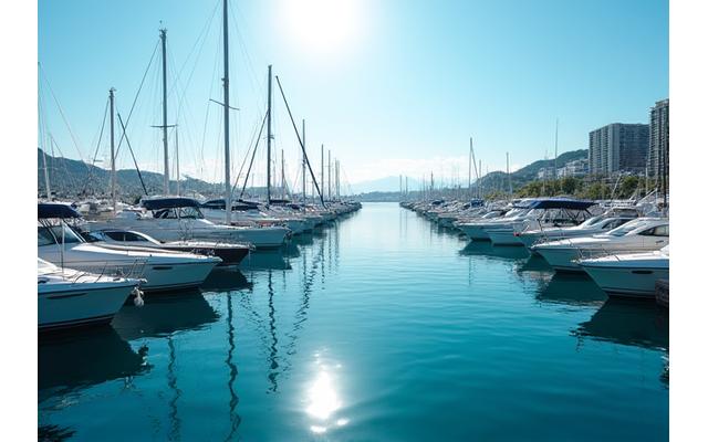 Barcos de recreio numa marina