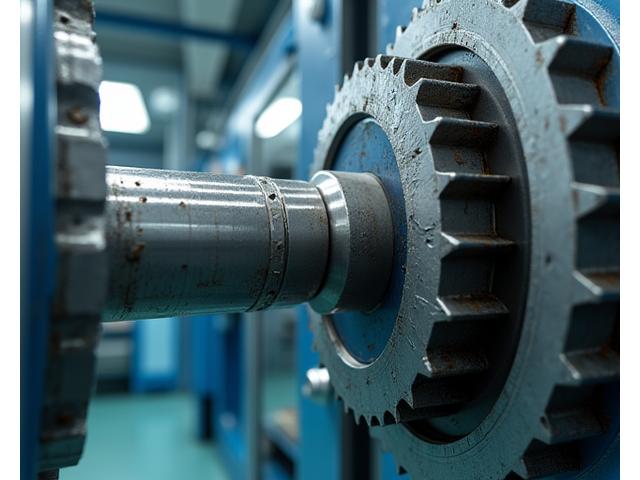 Engrenagem industrial em teste de vibração e carga
